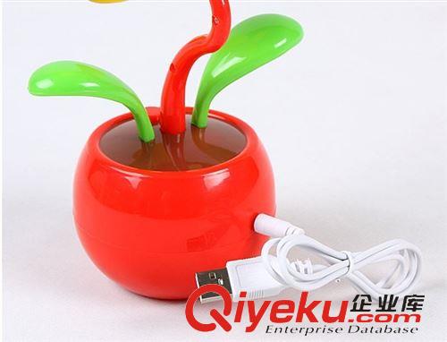 創(chuàng)意家居用品 今日tjusb蘋果花風扇（電源線電池2用）usb風扇批發(fā) 4色 熱賣款原始圖片2