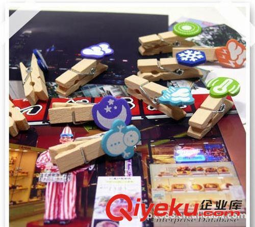 其他地?cái)傂∥锛?w72可愛卡通天氣預(yù)報(bào)木質(zhì)夾子（10個裝）居家生活用品 薄利多銷原始圖片3