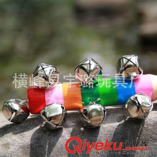 4月新款 {zx1}火爆地?cái)傌浽?嬰幼兒益智早教玩具木制彩虹鈴鐺 木制七彩鈴鐺原始圖片2
