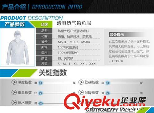 防曬服 2014新款速干釣魚服 防曬服 高透氣帽衫帶面罩款戶外野外廠家批發(fā)原始圖片2