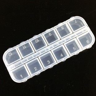漂盒/工具盒 廠家批發 12格透明塑料配件盒魚鉤小配件收納 漁具垂釣用品