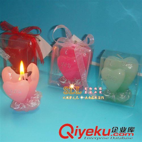 工藝蠟燭 供應批發(fā)情人節(jié)用品 婚禮蠟燭 情侶雙心蠟燭 心與心連體蠟燭原始圖片2