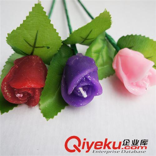 婚慶系列 仿真玫瑰花蠟燭 情人節(jié)玫瑰 單枝玫瑰蠟燭 【紅色】