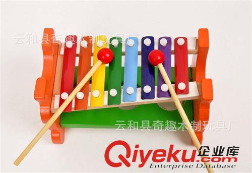 敲擊.擊打系列 多功能木制益智玩具幼教動手敲打鋼片琴二合一音樂敲球打球臺原始圖片3