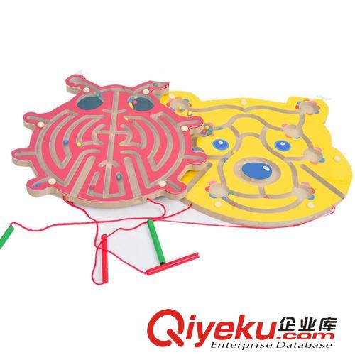 益智，嬰幼兒早教 木丸子木制早教益智智力動物磁性運筆迷宮積木玩具 磁性迷宮批發