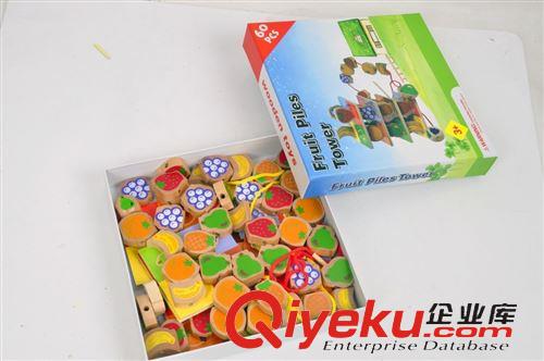串珠、繞珠 木制玩具 平衡層層疊 穿繩水果疊疊樂(lè) fruit game 串珠堆塔游戲原始圖片2