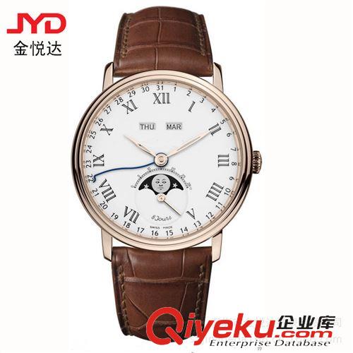 機械表 廠家專業(yè)生產(chǎn) 新款 品牌 皮帶全自動機械男士手表 月相功能 防水
