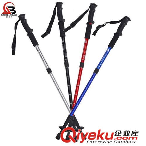 登山杖系列 叢林豹zp  606鋁合金 四節(jié)直柄登山杖 混色混批現(xiàn)貨 廠家直銷原始圖片2
