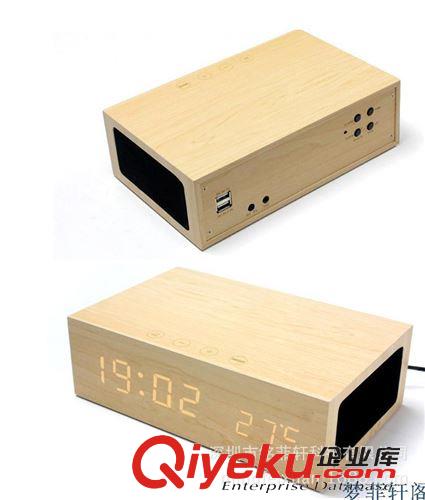藍牙音箱 批發 木質床頭時鐘藍牙音箱4.0 NFC免提通話創意智能家居音響原始圖片3