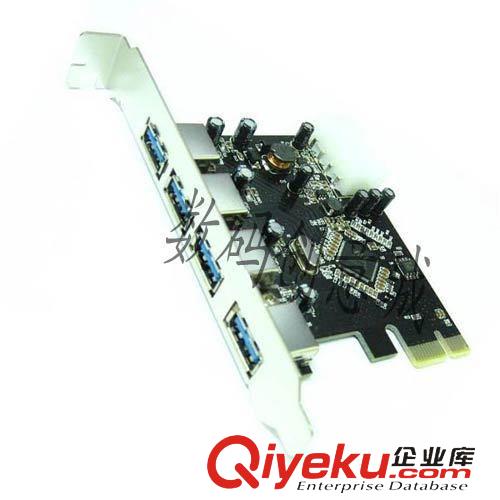 轉(zhuǎn)接卡、轉(zhuǎn)接線 PCI-E轉(zhuǎn)接卡 PCI-E轉(zhuǎn)USB3.0 大4P口 4口擴(kuò)展卡 VIA芯片（黑版）
