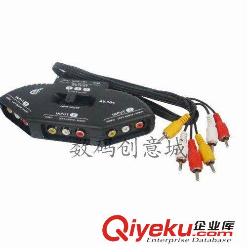 轉(zhuǎn)換器、切換器 三進(jìn)一出音視頻切換器 AV信號(hào)切換器 AV分配器(送AV線一
