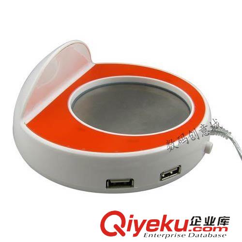 USB暖手鼠標(biāo)墊 USB夜光時(shí)鐘萬年歷電熱杯墊 多功能保溫碟加熱座恒溫 帶HUB保溫碟原始圖片2