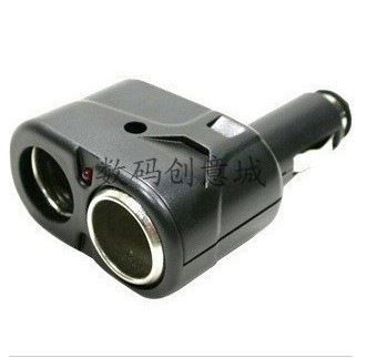 點(diǎn)煙器 汽車點(diǎn)煙器 直插車充 兩孔帶燈電源轉(zhuǎn)接口 1分2車載點(diǎn)煙器
