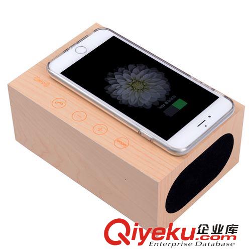 藍(lán)牙音箱 X5木質(zhì)藍(lán)牙音箱手機(jī)無線充電藍(lán)牙音箱禮品智能家居誠招代理合作原始圖片2
