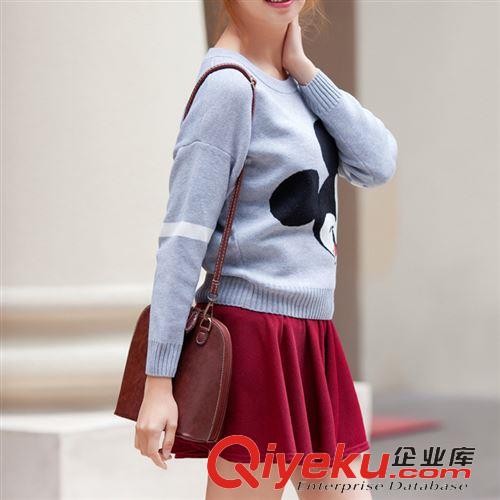 針織衫 dp秋裝新款女裝 韓版 寬松卡通米奇女生毛衣 女式針織衫批發(fā)