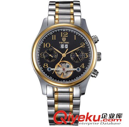 特威斯 瑞士正品特威斯tevise男式全自動(dòng)機(jī)械透底雙歷男士商務(wù)防水男表