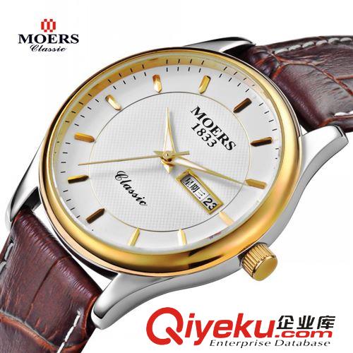 摩爾時 MOERS  moers 摩爾時品牌皮帶 手表 防水商務(wù)男士 手表 腕表石英表休閑男表8010原始圖片2