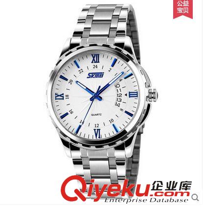 時(shí)刻美 時(shí)刻美潮流時(shí)尚商務(wù)休閑經(jīng)典復(fù)古男士防水日歷石英鋼表手表原始圖片2
