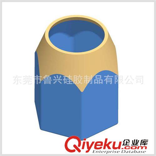 文具類 表面可印刷時尚六邊形鉛筆筆筒 硅膠筆筒原始圖片2
