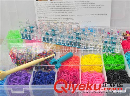 硅膠飾品 手環(huán) 項鏈 硅膠編織橡皮筋彩色橡皮筋套裝盒裝 夜光硅膠環(huán)保橡皮筋 加編織器