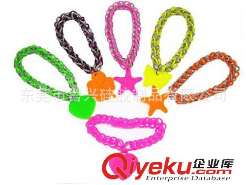 硅膠飾品 手環(huán) 項鏈 硅膠編織橡皮筋彩色橡皮筋套裝盒裝 夜光硅膠環(huán)保橡皮筋 加編織器