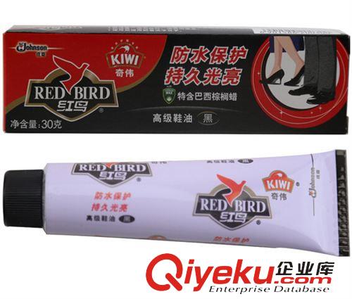 服裝鞋材配件 勞保 供應(yīng)上海莊臣紅鳥牌軟管鞋油30克 有黑色 棕色 自然色