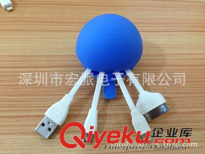 多功能硅膠數(shù)據(jù)線（四接頭，五接頭） 一拖三數(shù)據(jù)線 數(shù)碼移動(dòng)伴侶 新款推薦 創(chuàng)意硅膠禮品收納線原始圖片2
