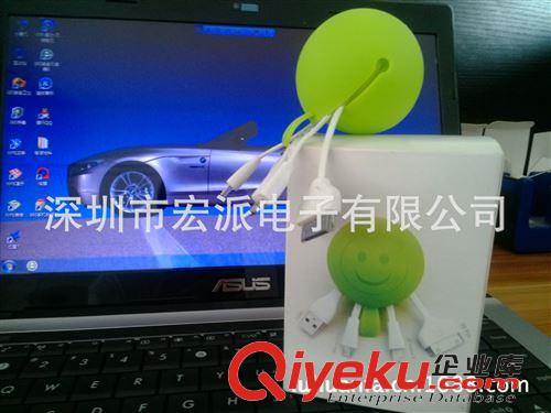 多功能硅膠數(shù)據(jù)線（四接頭，五接頭） 2014新款廠家熱賣(mài)專利蘋(píng)果安卓系統(tǒng)等手機(jī)PC多用數(shù)據(jù)充電線原始圖片2
