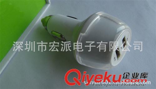 双USB车充，单USB 车充 供应大容量双USB输出2.1A足安新款亚克力车载充电器