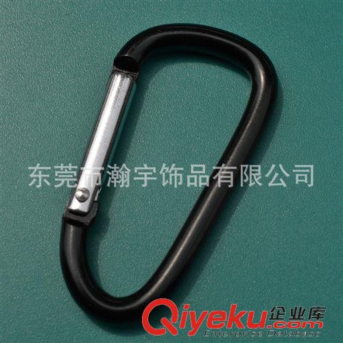 長期現(xiàn)貨庫存產(chǎn)品 現(xiàn)貨供應(yīng)5號(hào)D型黑色爬山扣 鋁合金多功能登山扣  外貿(mào)掛扣