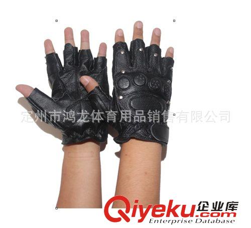 拳擊類 半指zp手套 男士健身 露指 鉚釘 機車手套 戰術手套