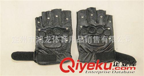 拳擊類 半指zp手套 男士健身 露指 鉚釘 機(jī)車手套 戰(zhàn)術(shù)手套原始圖片2