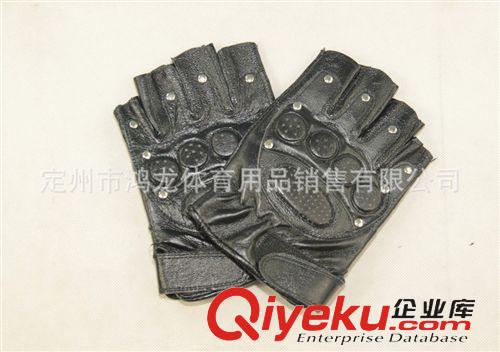 拳擊類 半指zp手套 男士健身 露指 鉚釘 機(jī)車手套 戰(zhàn)術(shù)手套原始圖片3