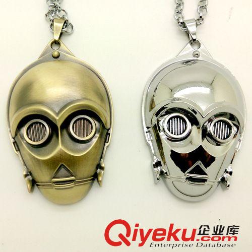 電影周邊飾品 電影周邊飾品項(xiàng)鏈星球大戰(zhàn)機(jī)器人斯瑞皮歐C-3PO 頭像吊墜外貿(mào)男款原始圖片2