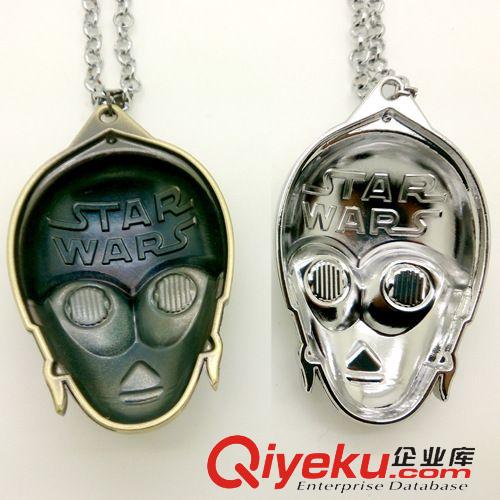 電影周邊飾品 電影周邊飾品項(xiàng)鏈星球大戰(zhàn)機(jī)器人斯瑞皮歐C-3PO 頭像吊墜外貿(mào)男款原始圖片3