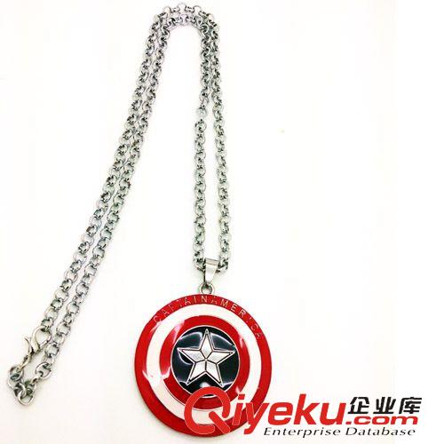電影周邊飾品 電影主題周邊超級(jí)英雄美國(guó)隊(duì)長(zhǎng)大盾牌吊墜項(xiàng)鏈 zp貨源熱賣促銷原始圖片3