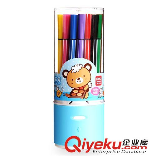 學生用品 7067 兒童水彩筆 水彩筆 兒童 得力24色水彩筆 水彩水 水彩盒原始圖片3
