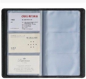 名片冊(cè) 得力(deli)5791 硬皮攤開(kāi)式名片冊(cè)(容量120張) 顏色隨機(jī)