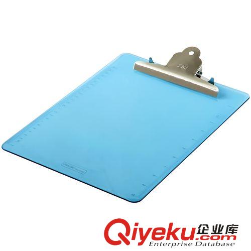 書寫板夾 得力(deli)9252 透明書寫板夾(粉藍)適用A4紙 得力文件夾 批發原始圖片3