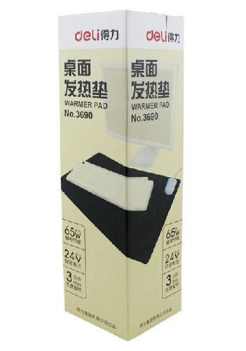 得力發(fā)熱墊 得力(deli)3690 桌面發(fā)熱墊 辦公皮面鼠標桌墊 黑色原始圖片2