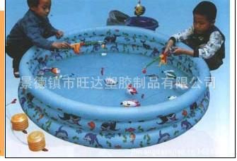 其他充氣玩具 供應(yīng)充氣釣魚水池，釣魚玩具，塑膠魚，玩具釣魚桿(圖)