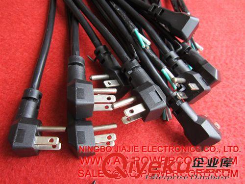 美標(biāo)UL認(rèn)證電源線 FT-3W UL E322665 美標(biāo)NEMA 5-15P彎頭電源線 三芯彎頭 直角 90°