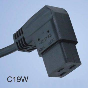 IEC60320连接器系列 C19弯头电源线 C19 90°插头电源线 C19W电源线