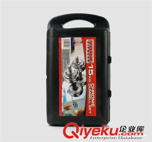 啞鈴系列 健身啞鈴 15 KG 包膠桿電鍍啞鈴  精品禮盒YORK   出口品質 鑄鐵原始圖片2