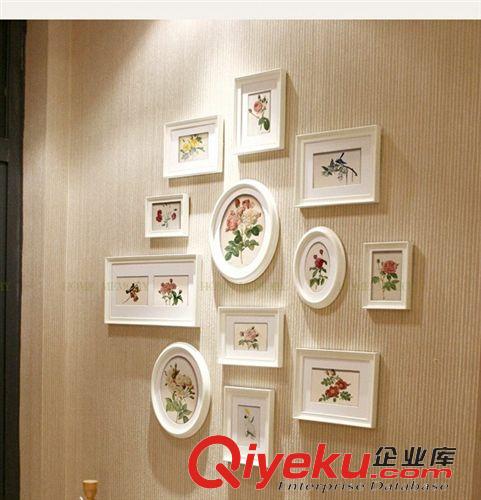 相框鬧鐘音樂盒禮品 背景墻相框 組合框 相墻家居飾品創(chuàng)意墻面橢圓畫框墻家裝多色原始圖片3