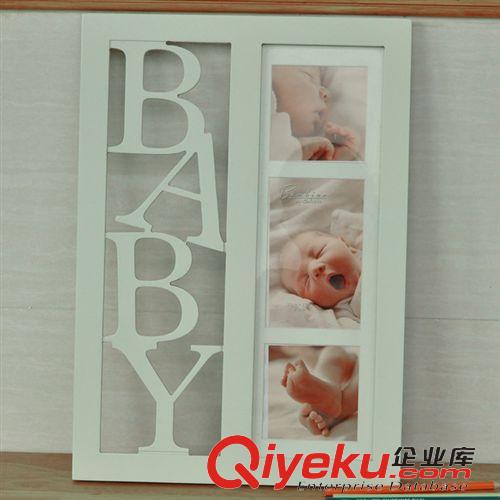 相框鬧鐘音樂盒禮品 BABY 歐單 木相框架 寶寶創(chuàng)意 周歲  生日禮物 6寸 組合 壁掛原始圖片2