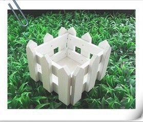 拖把毛巾日用品 精美白色花器木柵欄木盒木制花簍花瓶容器插花專用拍攝道具原始圖片2