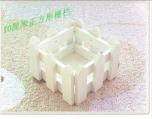 拖把毛巾日用品 精美白色花器木柵欄木盒木制花簍花瓶容器插花專用拍攝道具原始圖片3