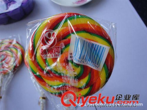 糖果 棒棒糖  雅麗河 五彩波板糖 80g克彩虹糖花卷棒棒糖 休閑零食食品  批發(fā)原始圖片2