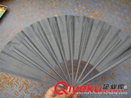 風扇 扇子 太陽帽 折疊扇子  布扇  塑料骨布面扇子 普通布扇 兒童玩具扇 8寸黑扇原始圖片3